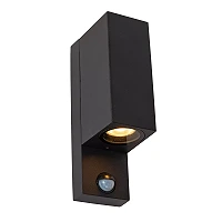 ZARO outdoor wall spotlight 2xGU10 with motion sensor Black (Lucide)