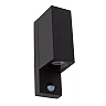 ZARO outdoor wall spotlight 2xGU10 with motion sensor Black (Lucide)