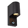 ZARO outdoor wall spotlight 1xGU10 with motion sensor Black (Lucide)