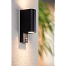 ZARO outdoor wall spotlight 2xGU10 with motion sensor Black (Lucide)