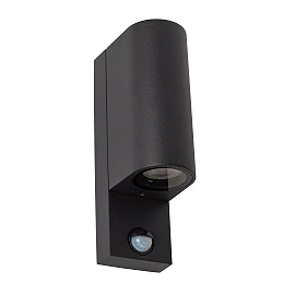 ZARO outdoor wall spotlight 2xGU10 with motion sensor Black (Lucide)