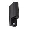 ZARO outdoor wall spotlight 2xGU10 with motion sensor Black (Lucide)