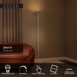 ZENITH floor lamp LED 20W 3000K white (Lucide)