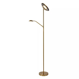 ZENITH floor reading lamp LED 20W + 4W brass (Lucide)