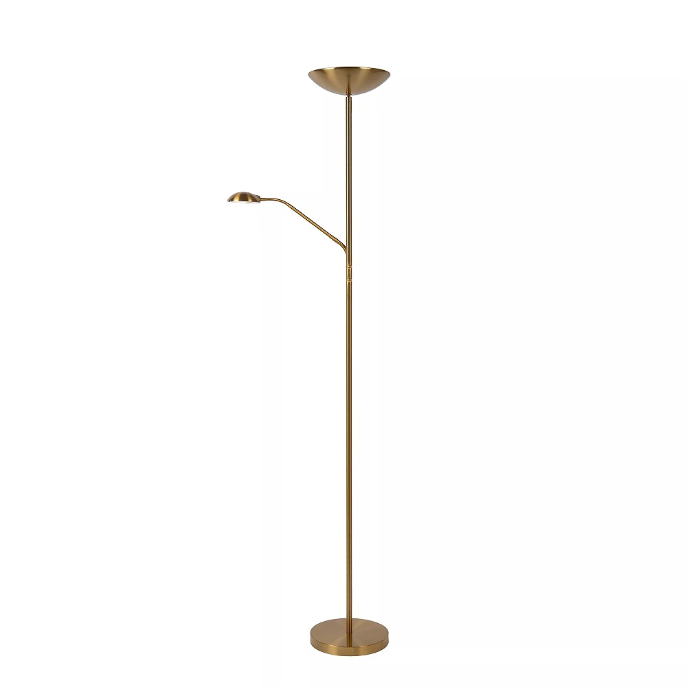 ZENITH floor reading lamp LED 20W + 4W brass (Lucide)