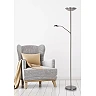 ZENITH floor reading lamp LED 20W + 4W satin chrome (Lucide)