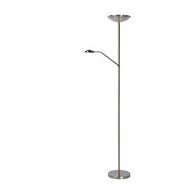 ZENITH floor reading lamp LED 20W + 4W satin chrome (Lucide)