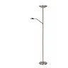 ZENITH floor reading lamp LED 20W + 4W satin chrome (Lucide)