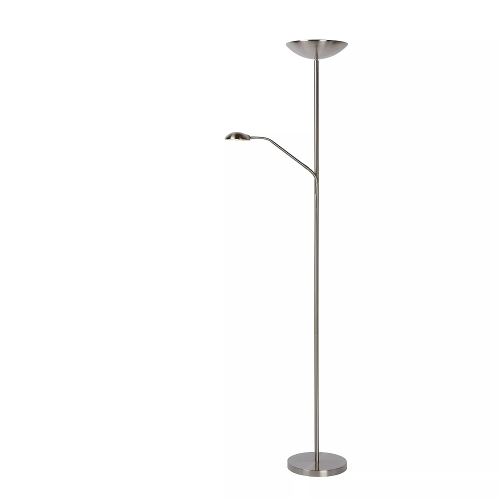 ZENITH floor reading lamp LED 20W + 4W satin chrome (Lucide)