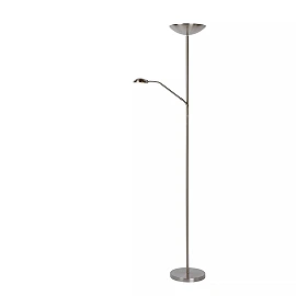 ZENITH floor reading lamp LED 20W + 4W satin chrome (Lucide)