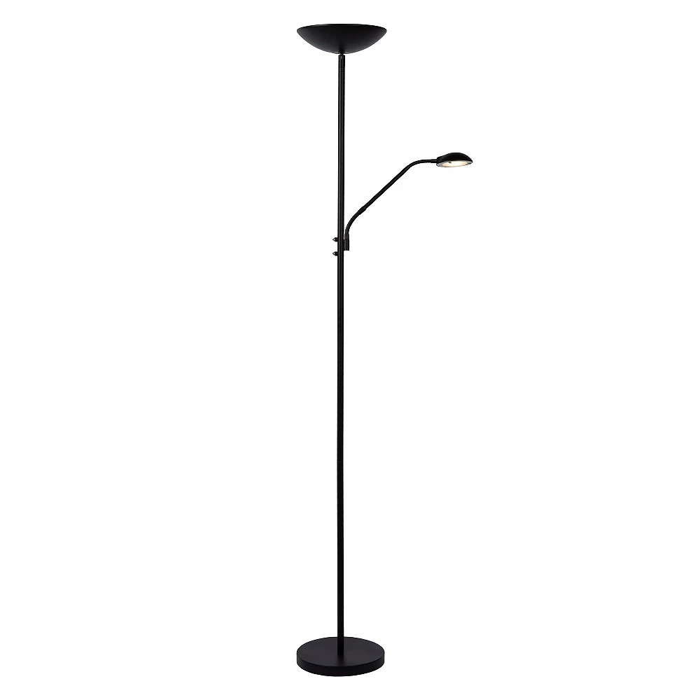 ZENITH floor reading lamp LED 20W + 4W black (Lucide)
