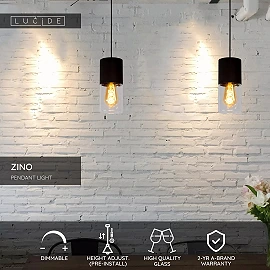 ZINO pendant light Ø10 cm 1xE27 Smoke Grey (Lucide)