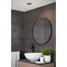 ZIVA recessed spotlight bathroom 1 x 50 W GU10 IP44 black (Lucide)
