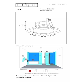 ZIVA Recessed spotlight Bathroom 1x50W GU10 IP44 Black (Lucide)