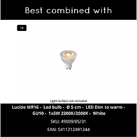 ZIVA Recessed spotlight Bathroom 1x50W GU10 IP44 White (Lucide)