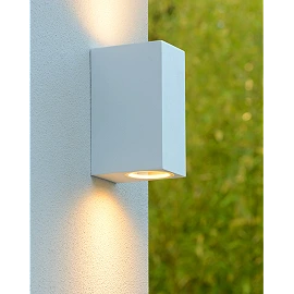 ZORA-LED outdoor wall spotlight 2x5W GU10 white (Lucide)