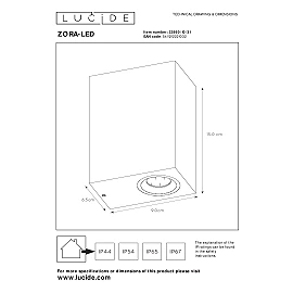 ZORA-LED outdoor wall spotlight 2x5W GU10 white (Lucide)