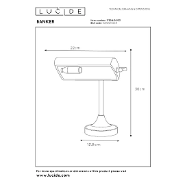 BANKER desk lamp 1xE14, Bronze (Lucide)