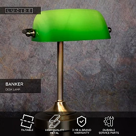 BANKER desk lamp 1xE14, Bronze (Lucide)