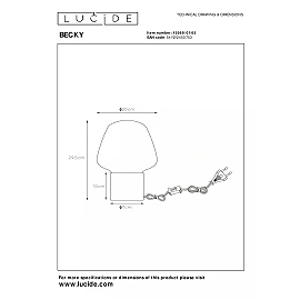 BECKY table lamp Ø20 cm 1xE27 smoke grey (Lucide)