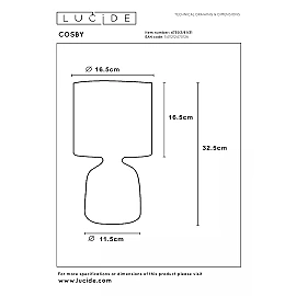 COSBY table lamp Ø16,5 cm 1xE14 white (Lucide)