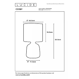 COSBY table lamp Ø16,5 cm 1xE14 grey (Lucide)