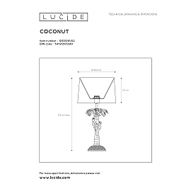Table lamp "EXTRAVAGANZA COCONUT", 1xE27 - 10505-81-02 (Lucide)