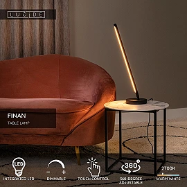 FINAN LED table lamp 12 W 2700 K dimmable black (Lucide)