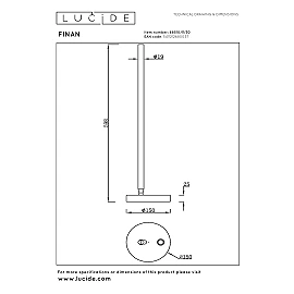 FINAN LED table lamp 12 W 2700 K dimmable black (Lucide)