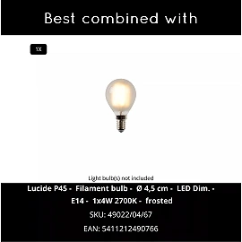 GITTA table lamp Ø17 cm 1xE14 chrome (Lucide)