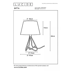 GITTA table lamp Ø17 cm 1xE14 chrome (Lucide)
