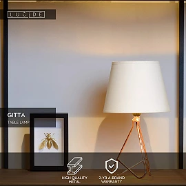 GITTA table lamp Ø17 cm 1xE14 copper (Lucide)