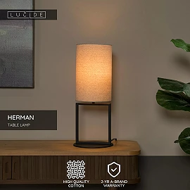 HERMAN galda lampa Ø20 cm 1xE27 krēmkrāsas (Lucide)