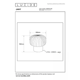 JANY table lamp Ø16 cm 1xE14 black (Lucide)