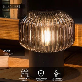 JANY table lamp Ø16 cm 1xE14 black (Lucide)
