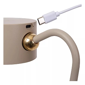 JOLAN rechargeable LED desk/clamp/wall lamp taupe (Lucide)