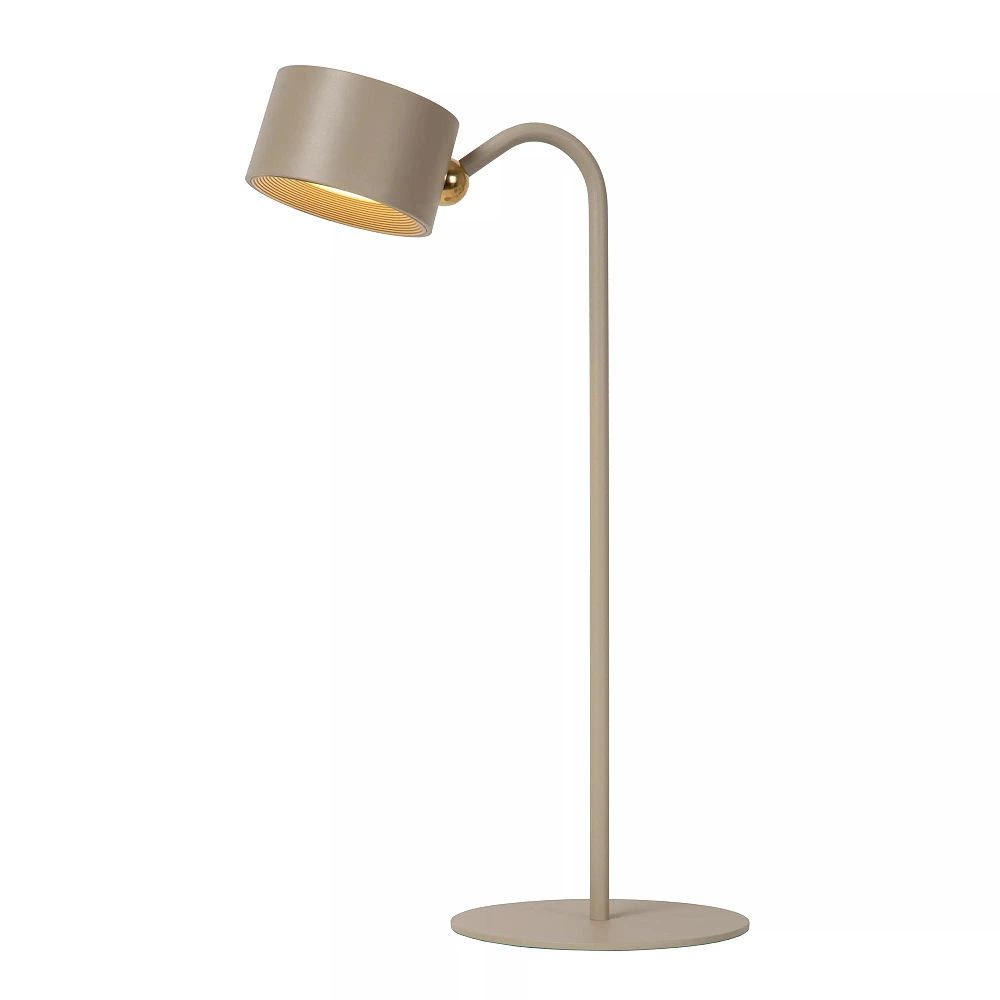 JOLAN rechargeable LED desk/clamp/wall lamp taupe (Lucide)