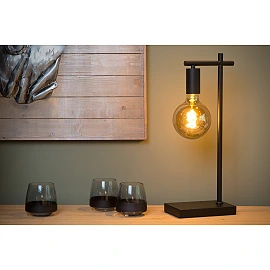Table lamp "LEANNE", 1x E27, black metal - 21521-01-30 (Lucide)