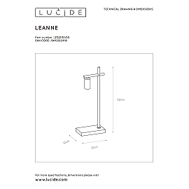 Table lamp "LEANNE", 1x E27, black metal - 21521-01-30 (Lucide)
