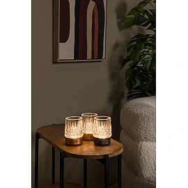 LILY rechargeable LED table lamp set of 3 matt gold / brass (Lucide)