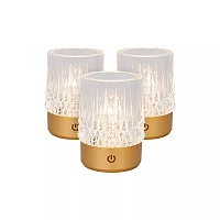 LILY rechargeable LED table lamp set of 3 matt gold / brass (Lucide)