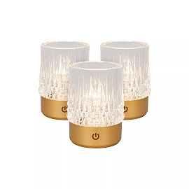LILY rechargeable LED table lamp set of 3 matt gold / brass (Lucide)