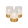 LILY rechargeable LED table lamp set of 3 matt gold / brass (Lucide)