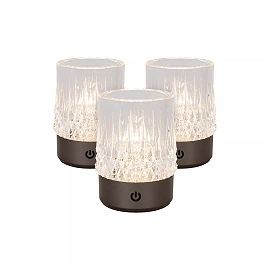 LILY rechargeable LED table lamp set of 3 gun metal (Lucide)