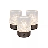 LILY rechargeable LED table lamp set of 3 gun metal (Lucide)