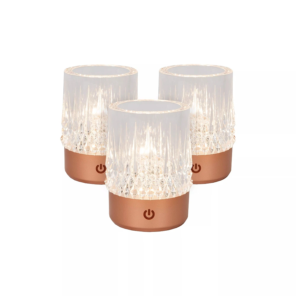 LILY rechargeable LED table lamp set of 3 copper (Lucide)