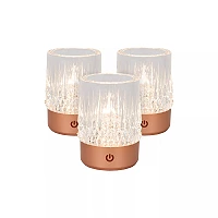 LILY rechargeable LED table lamp set of 3 copper (Lucide)