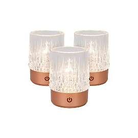 LILY rechargeable LED table lamp set of 3 copper (Lucide)