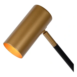 PHILINE - retro Table lamp - 1x GU10 - Black with gold (Lucide)