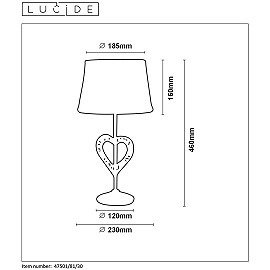 SHIRLY - Table lamp - Ø 23,5 cm - E27 - Black - 47501-81-30 (Lucide)